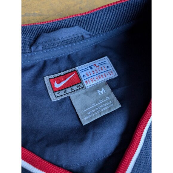 Vintage Nike Team Center Swoosh Boston Red Sox Pullover Windbreaker Sz M Blue - Picture 3 of 9